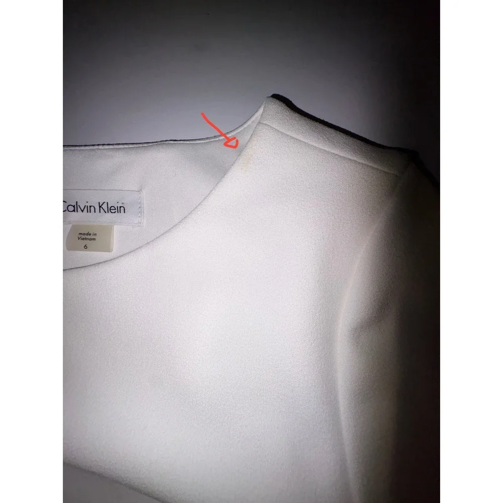 Calvin Klein White Bell Sleeve Sheath Dress‎ Size 6 - Picture 5 of 12